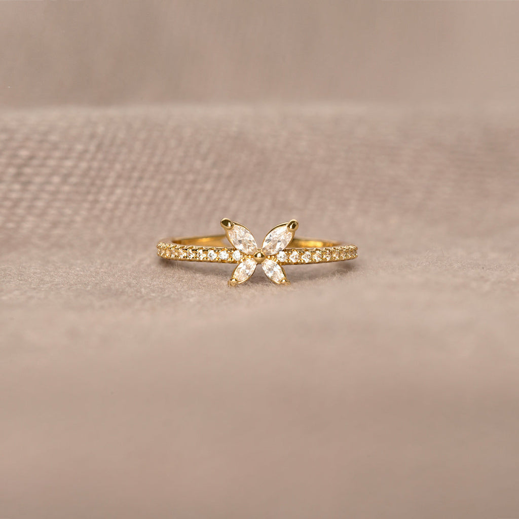 With Brave Wings She Flies Butterfly Ring