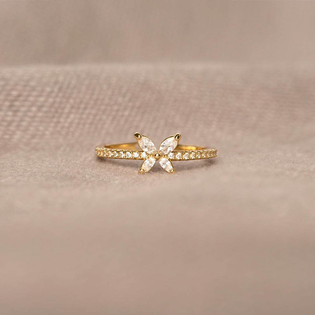 With Brave Wings She Flies Butterfly Ring