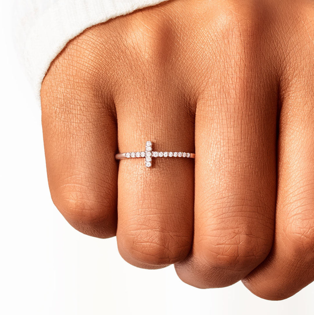 To My Daughter Pray Through It Christianity Cross Ring