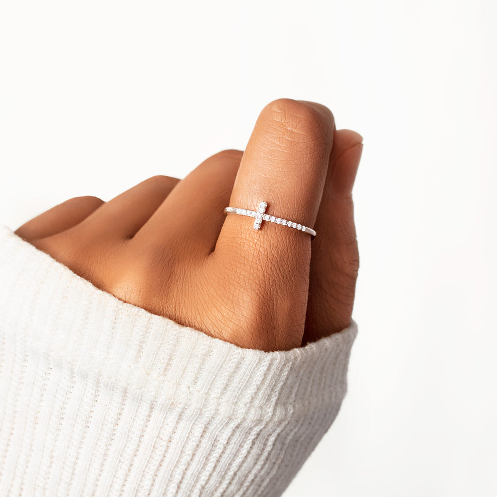 To My Daughter Pray Through It Christianity Cross Ring