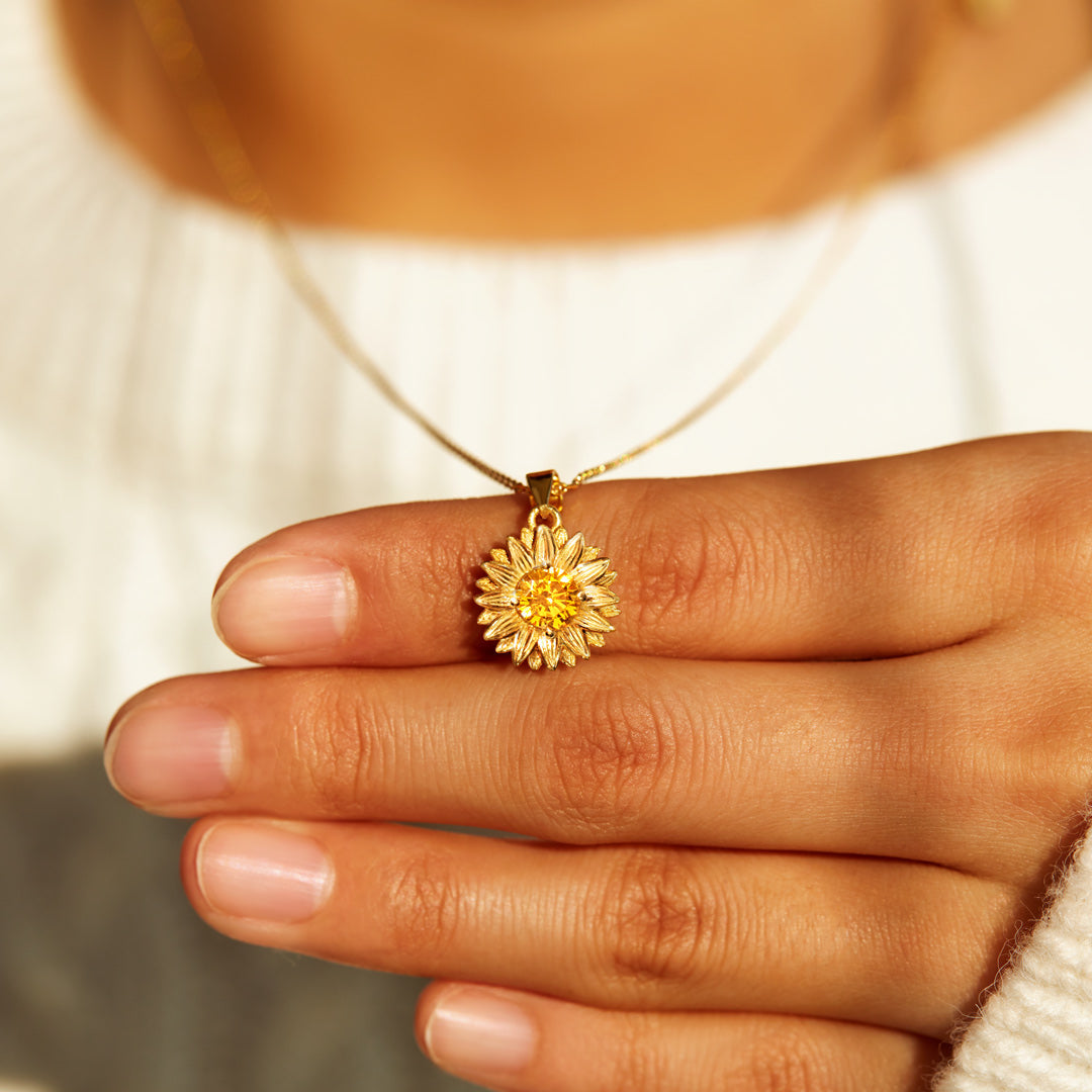 I Would Change The World For You Sunflower Necklace S925