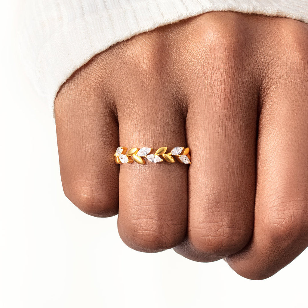 Be-Leaf In Yourself Leaf Branch Ring