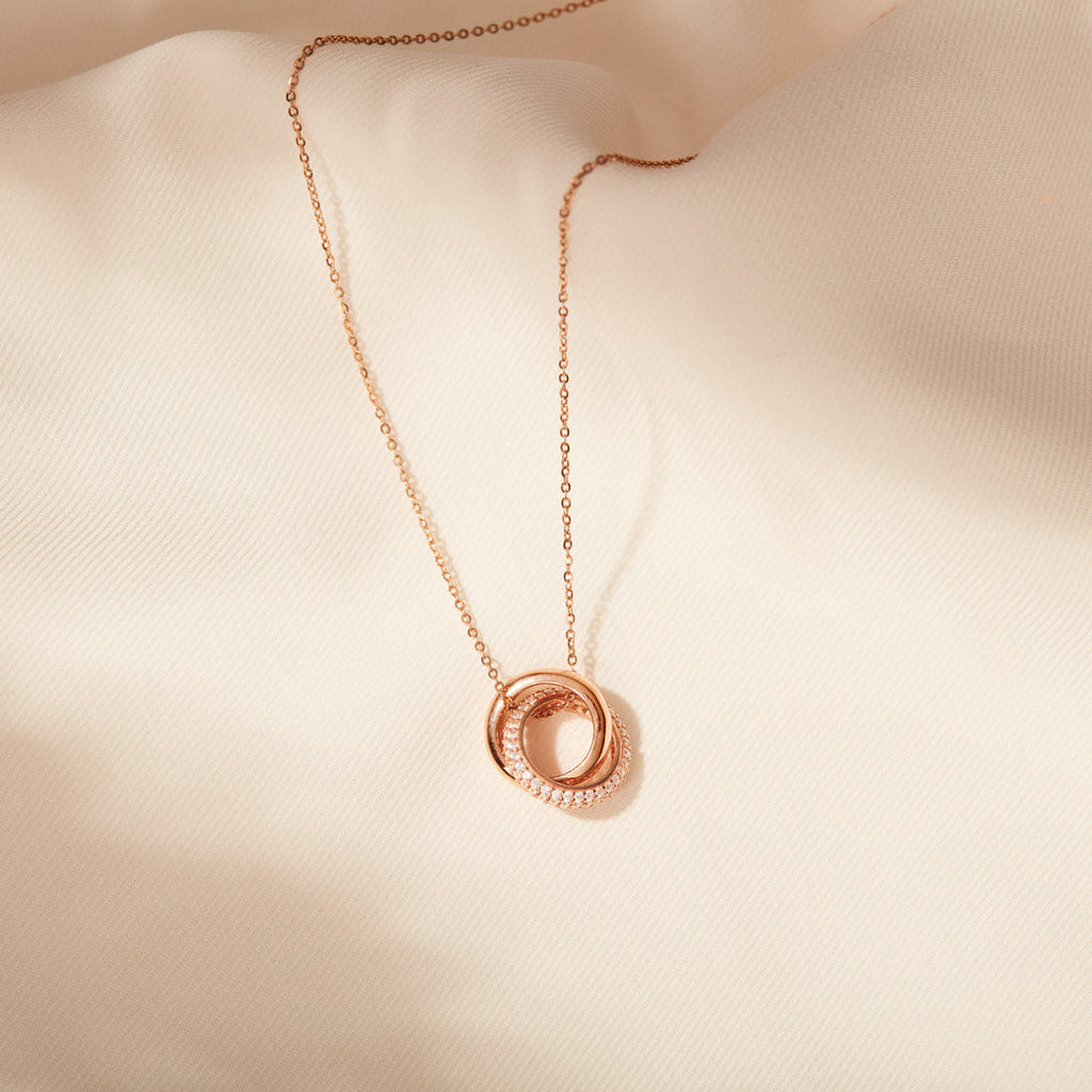 Mother Daughter Love Forever Interlocking Necklace