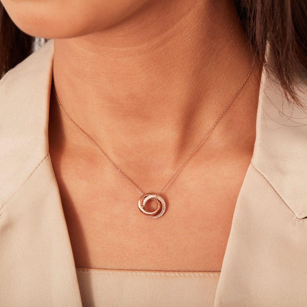 Mother Daughter Love Forever Interlocking Necklace