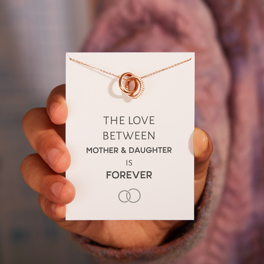 Mother Daughter Love Forever Interlocking Necklace