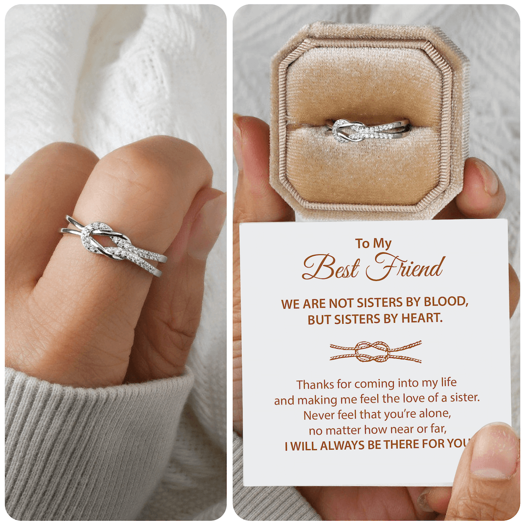 To My Best Friend 'Sisters By Heart' Knot Ring