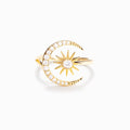 Always Under the Same Moon Crescent Moon & Star Ring