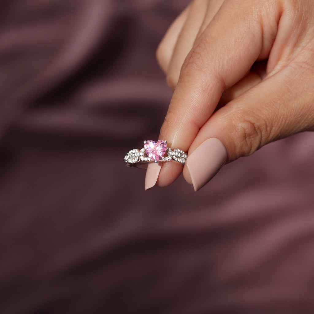 Linked Together Love Forever Heart and Link Ring