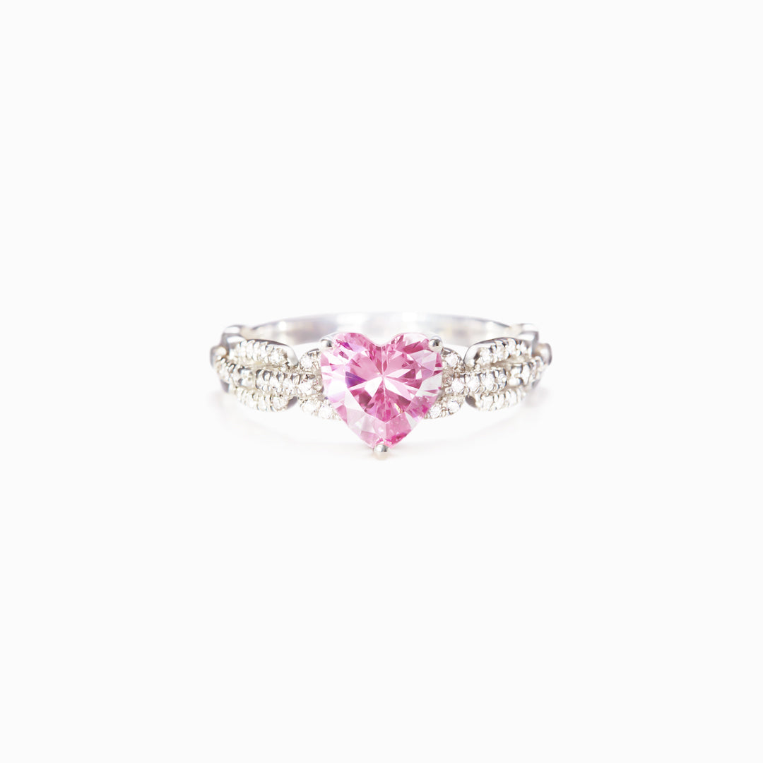 Linked Together Love Forever Heart and Link Ring