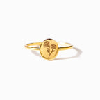 Mother & Daughter Engraved Flower Ring