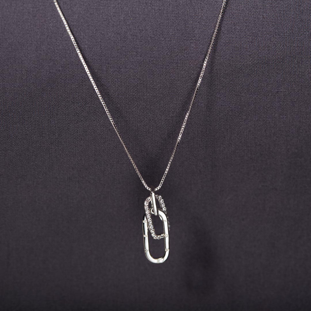 Linked Together Rectangle Interlocking Necklace