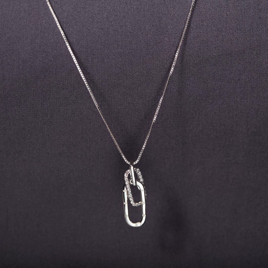Linked Together Rectangle Interlocking Necklace
