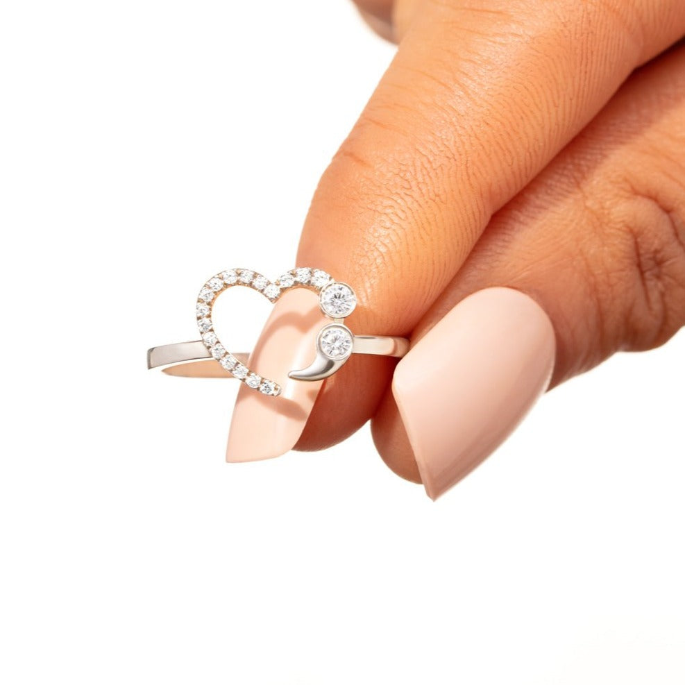 She Believed She Could So She Did Semicolon Ring