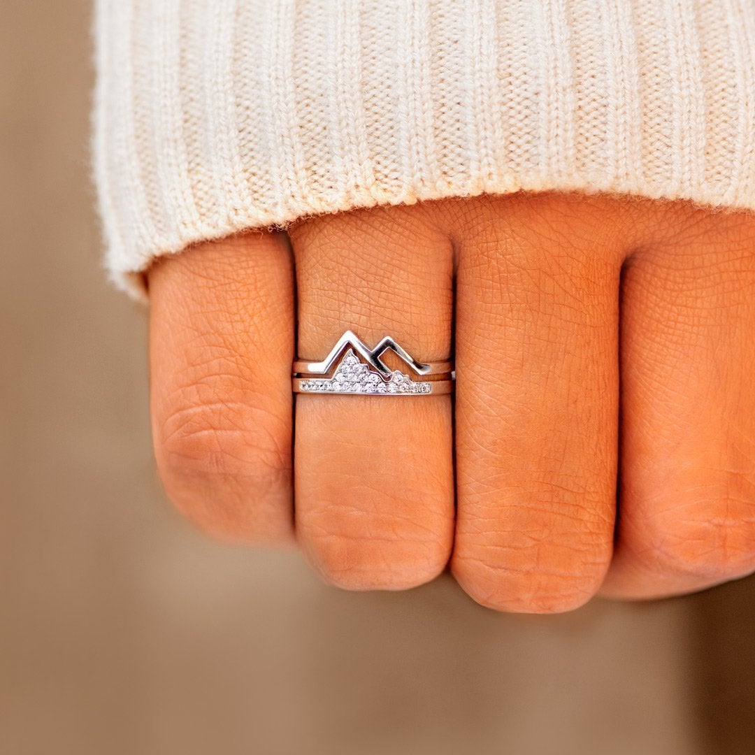 Adventure Awaits Pavé Mountain Ring