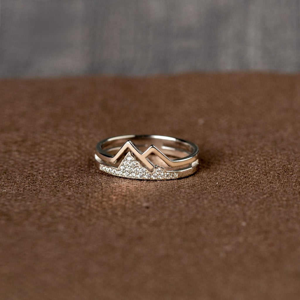 Adventure Awaits Pavé Mountain Ring