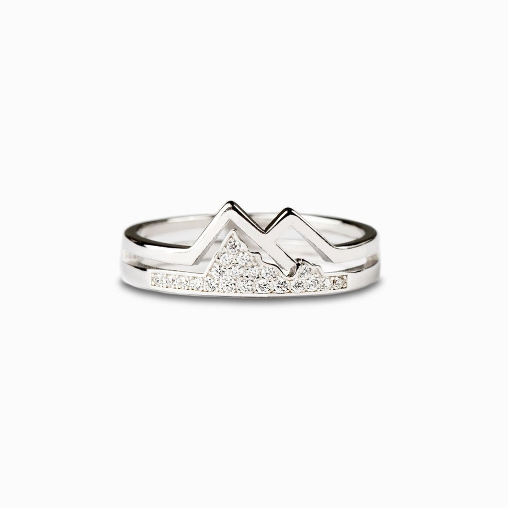 Adventure Awaits Pavé Mountain Ring