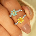 For Sisters Gem Flower Ring