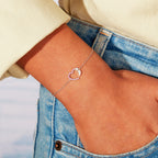 And So She Goes On Heart Semicolon Bracelet