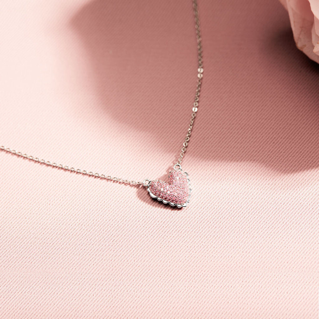 It Takes A Village Packed Pavé Heart Necklace