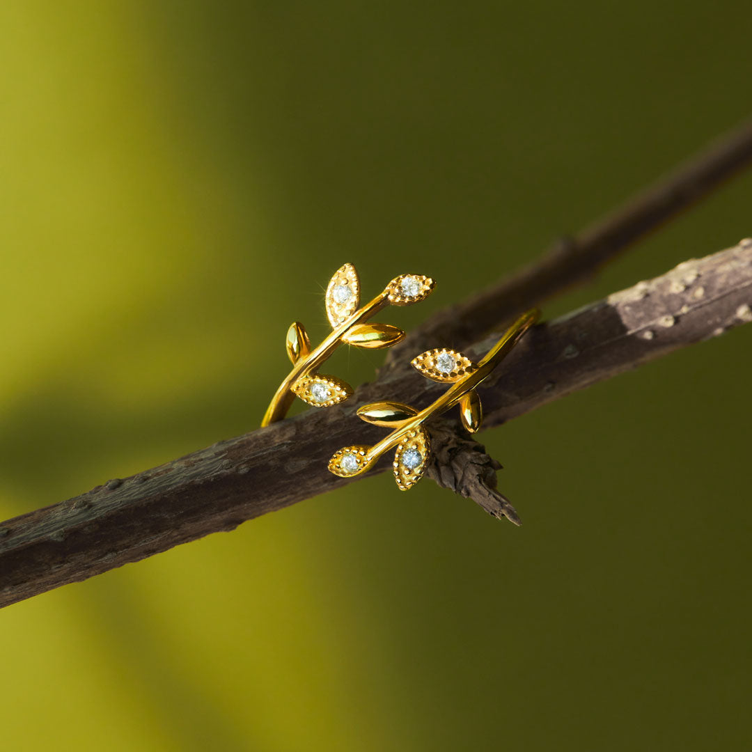 Grow Through What You Go Through Leaf Rings S925