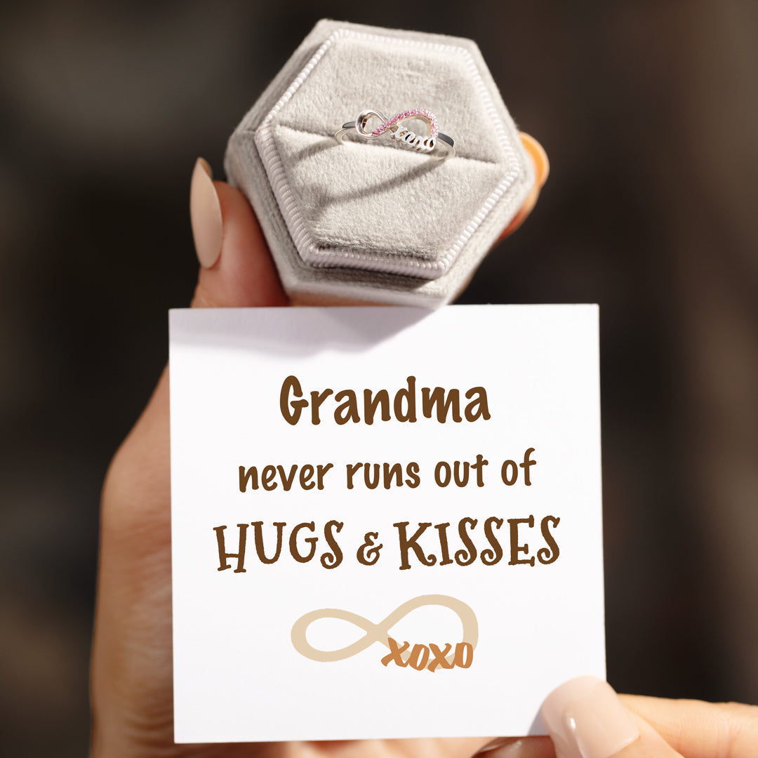 Grandma Never Runs Out of Hugs & Kisses XOXO Ring