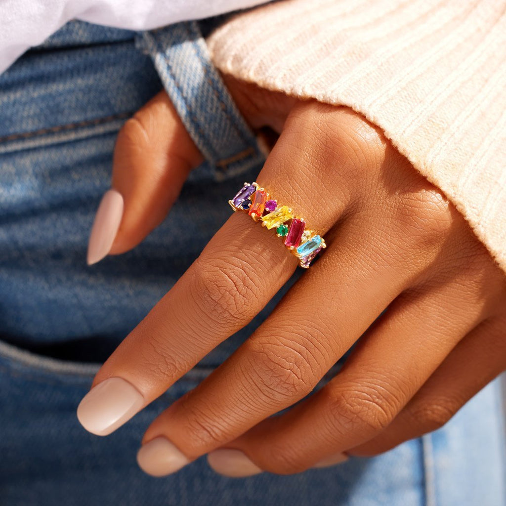 Stepping Stones Rainbow Ring Band