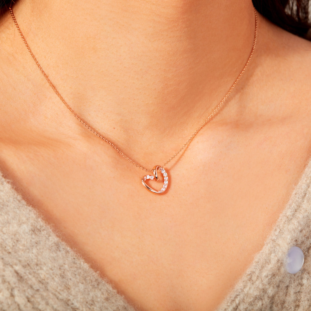 My Beautiful Granddaughter Twist Pave Heart Necklace