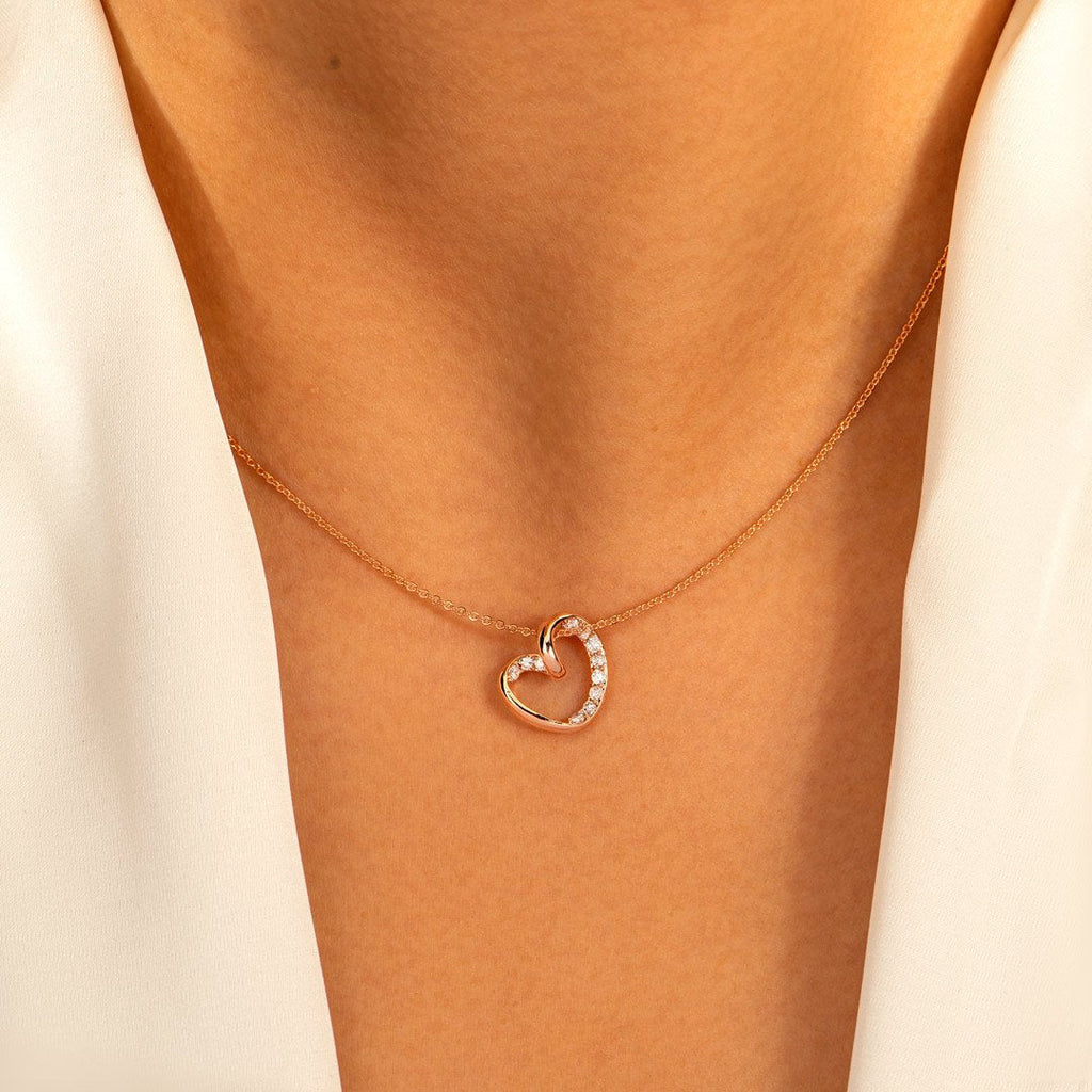 My Beautiful Granddaughter Twist Pave Heart Necklace