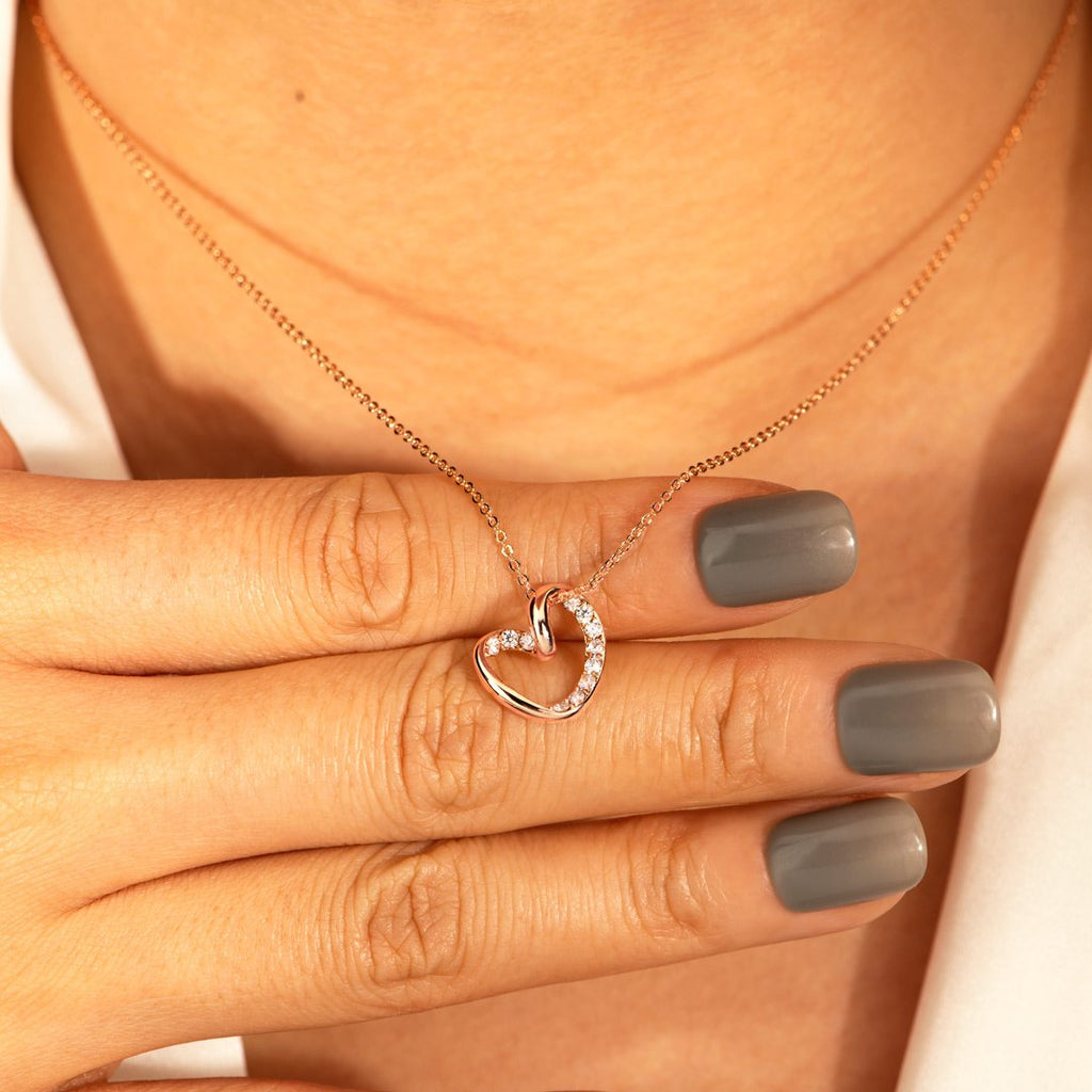 My Beautiful Granddaughter Twist Pave Heart Necklace