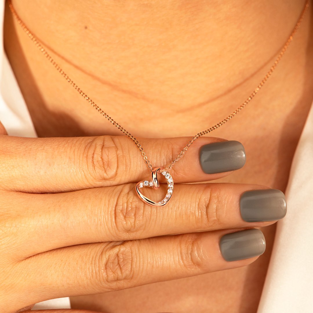 My Beautiful Granddaughter Twist Pave Heart Necklace