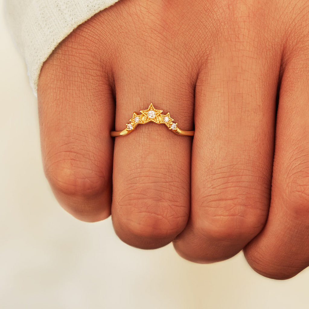 Si-Star Crown Of Stars Ring