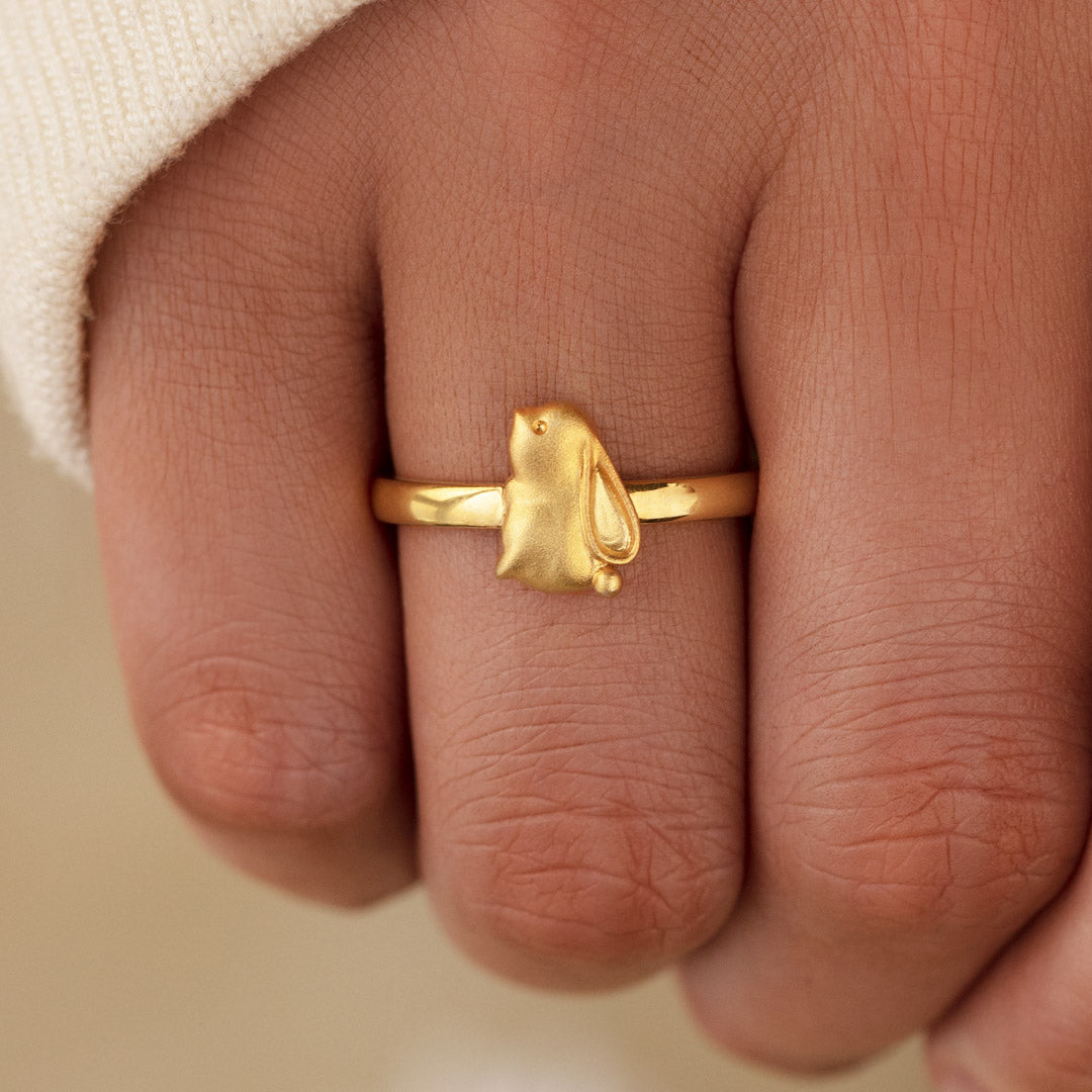 Don't Worry Be Hoppy Bunny Ring