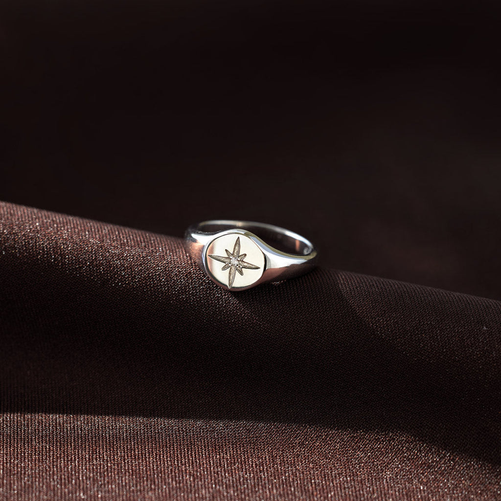 For Wife North Star Signet Ring