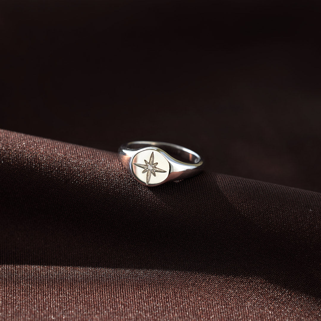 For Wife North Star Signet Ring