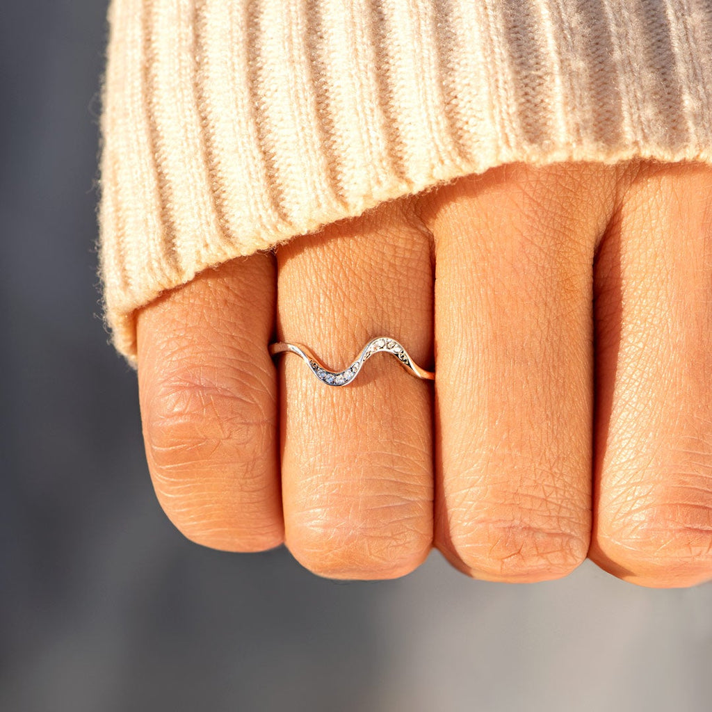 To My Wife Highs And Lows Minimalist Wave Ring