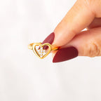 Trust In the Lord Cross In Heart Ring