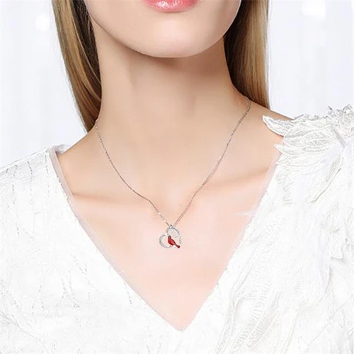 Cardinal Heart Pendant NecklaceThe Best Gifts For Your Loved Ones