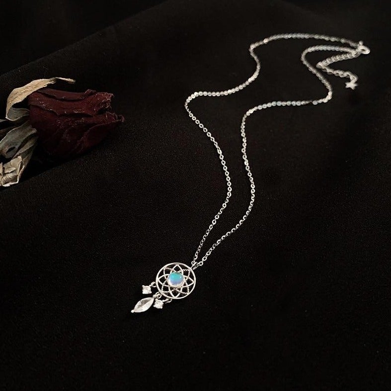 Blue Aura Dream Catcher Necklace