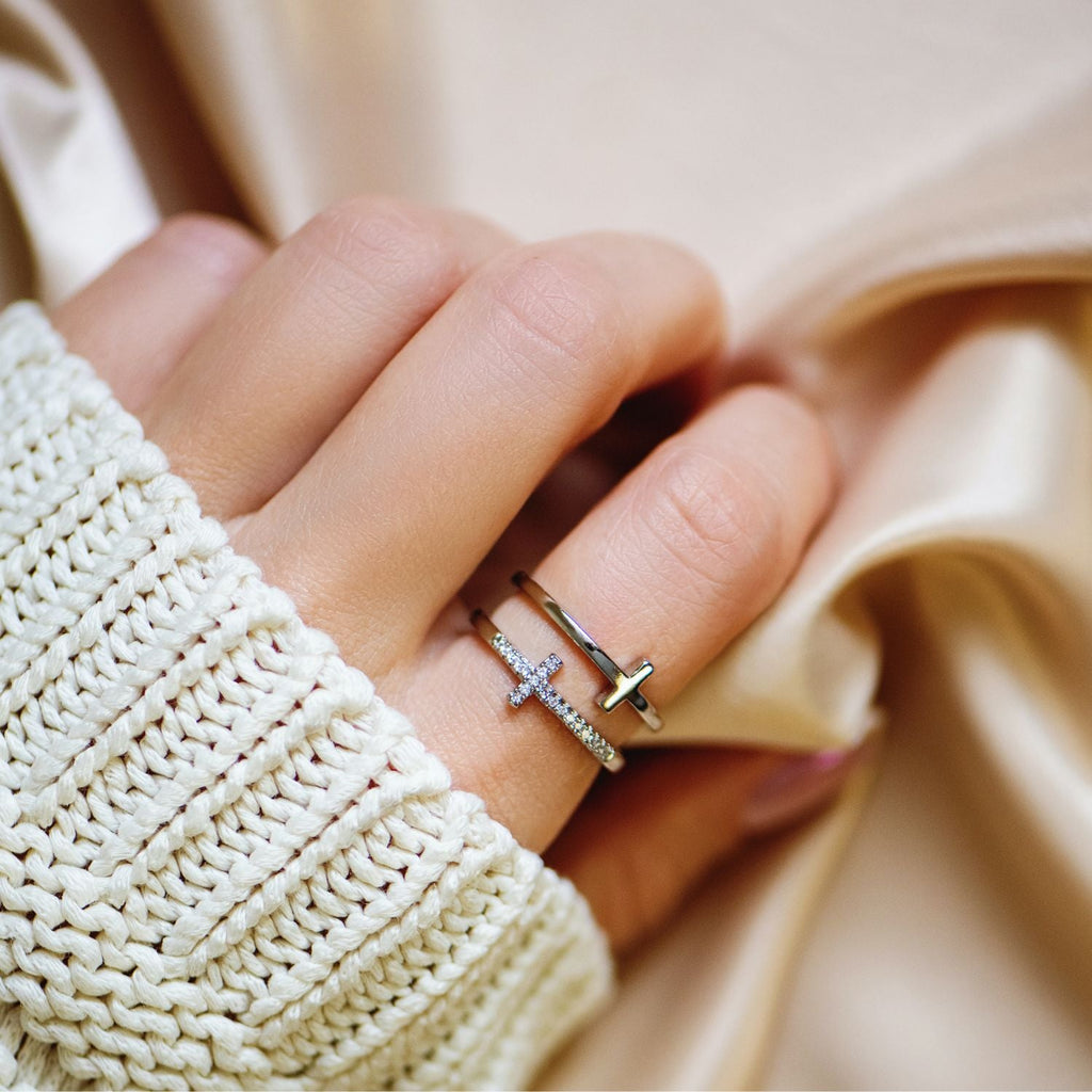 Christmas SaleTo My Daughter "Pray Through It" Twin Band Cross Ring