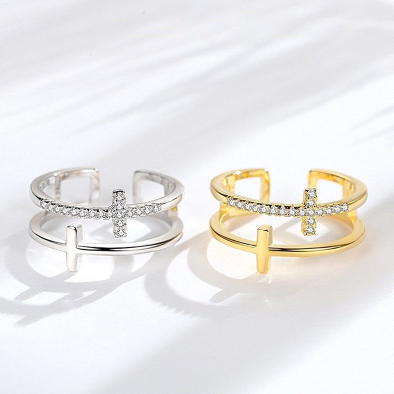 Christmas SaleTo My Daughter "Pray Through It" Twin Band Cross Ring