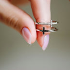 Christmas SaleTo My Daughter "Pray Through It" Twin Band Cross Ring