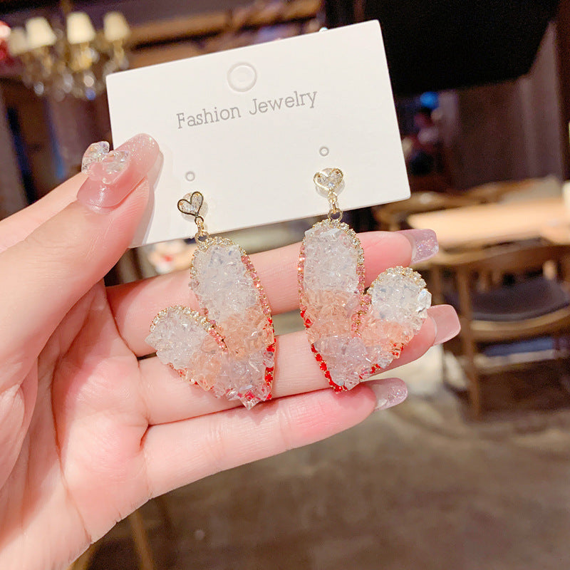 Crystal Heart Gradient Earrings
