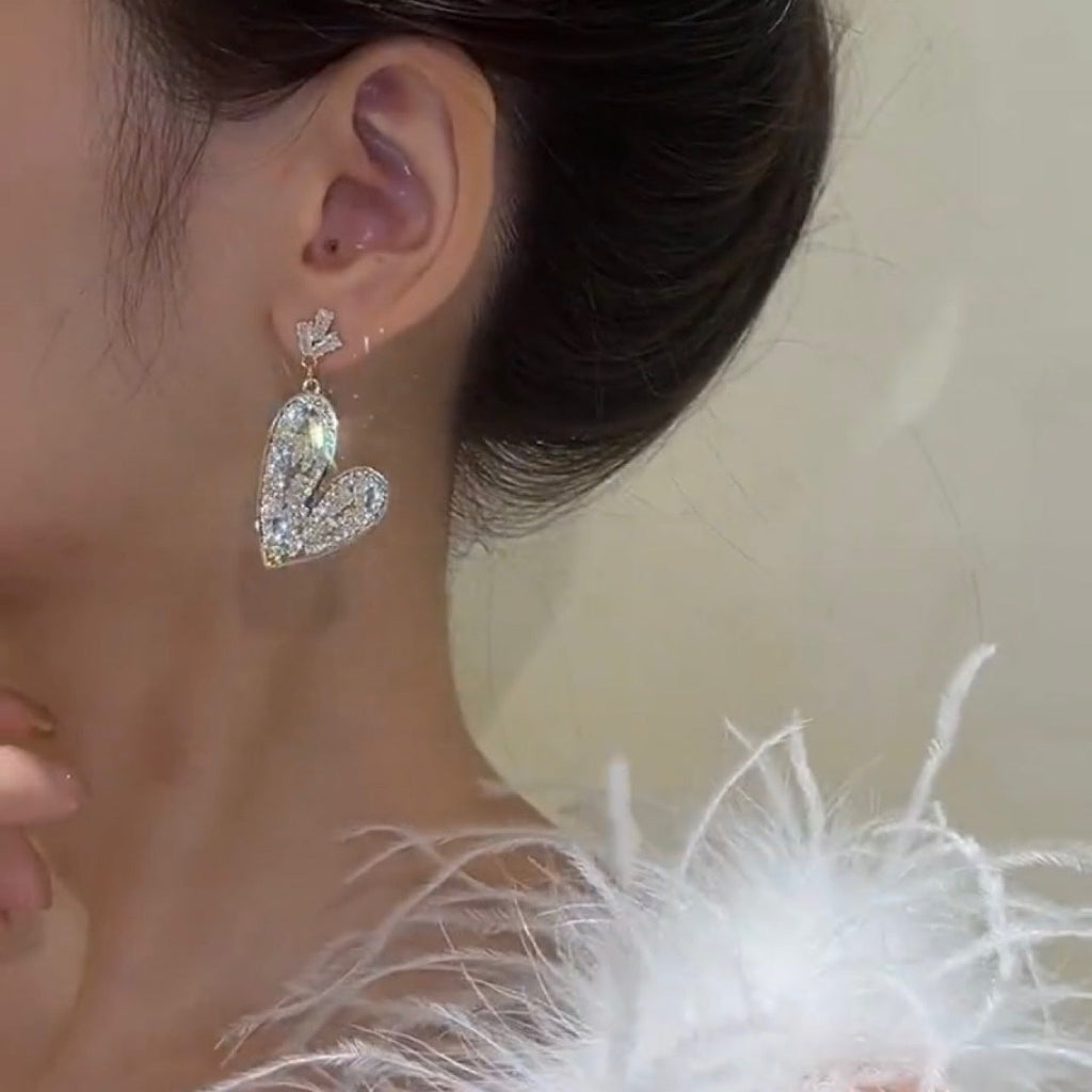 Crystal Heart Gradient Earrings