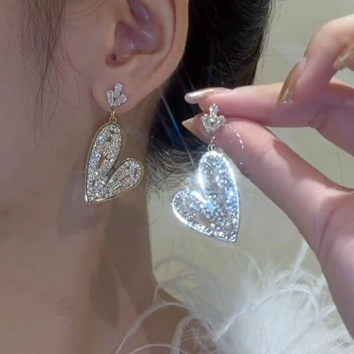 Crystal Heart Gradient Earrings