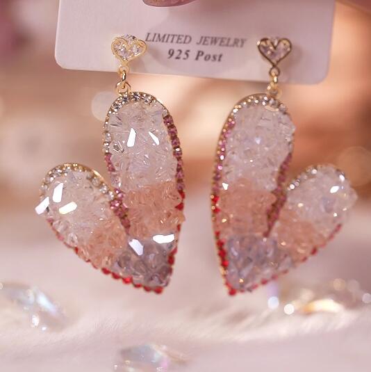 Crystal Heart Gradient Earrings