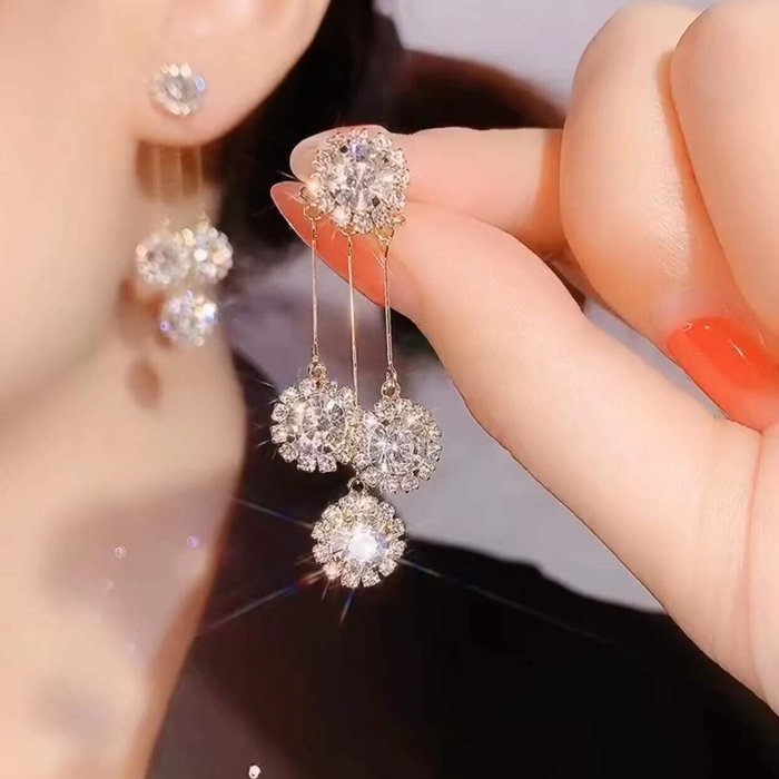 Crystal string earrings