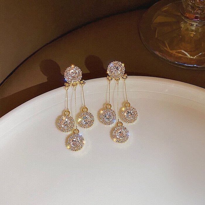 Crystal string earrings
