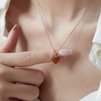 Carnelian Stone Heart Necklace