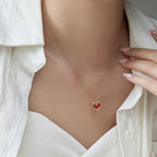 Carnelian Stone Heart Necklace