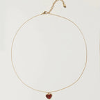 Carnelian Stone Heart Necklace